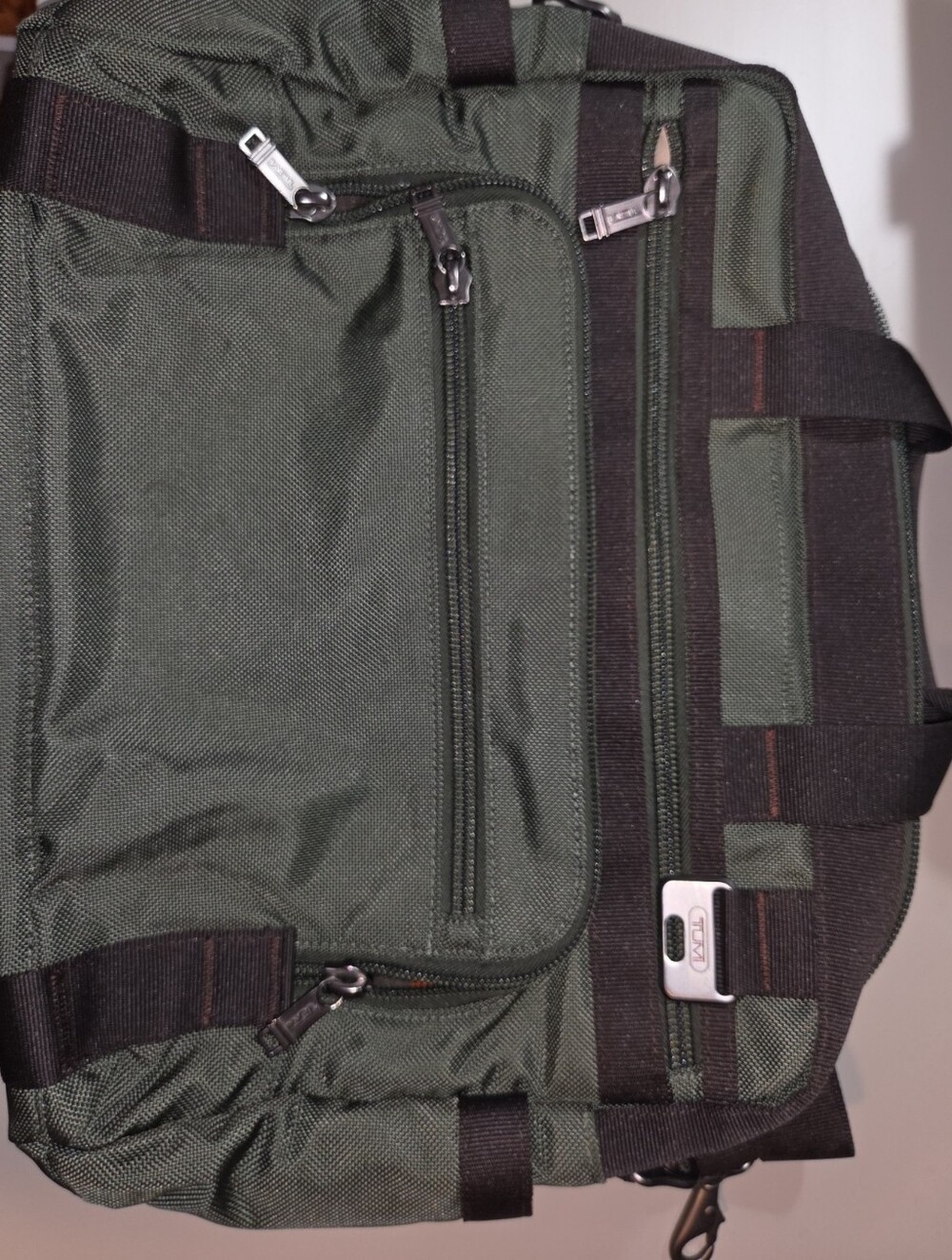 Tumi Seattle Zip Top Brief Olive Green Laptop Messenger Bag